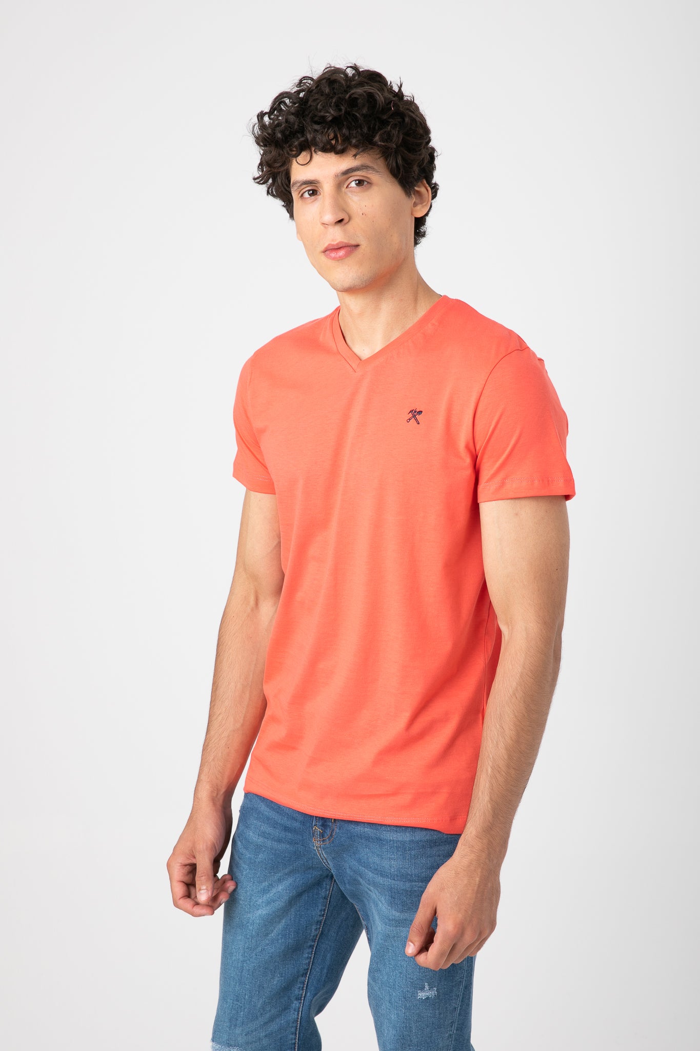 V.NECK T-SHIRT WITH LOGO S22M412