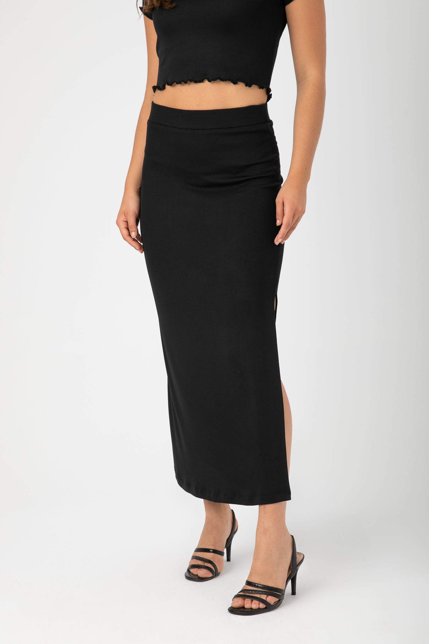 RIBBE ELASTIC WAIST PLAIN SKIRT S23W099