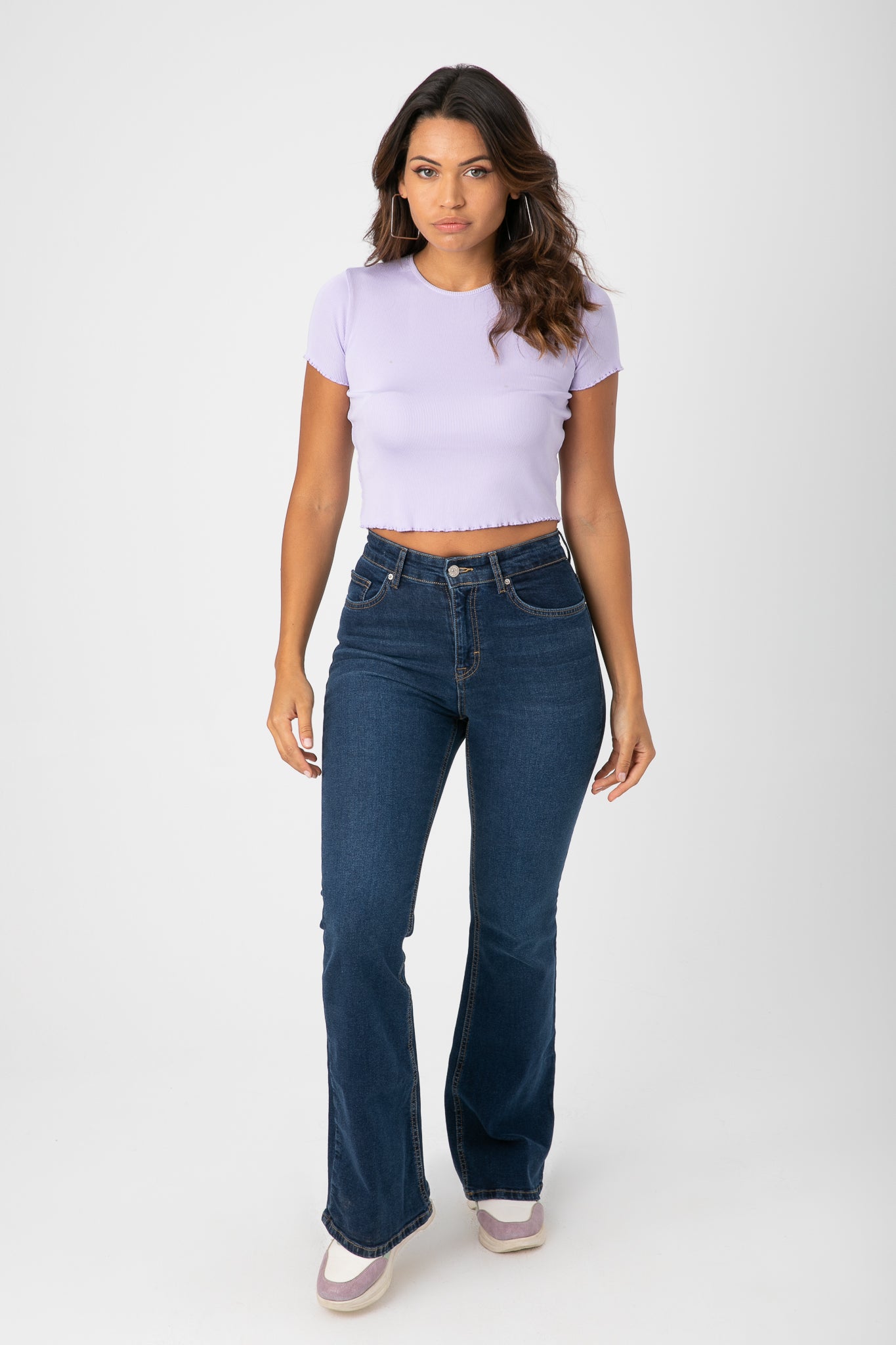 ROUND NECK RIBBED CROPPED TOP s22w068