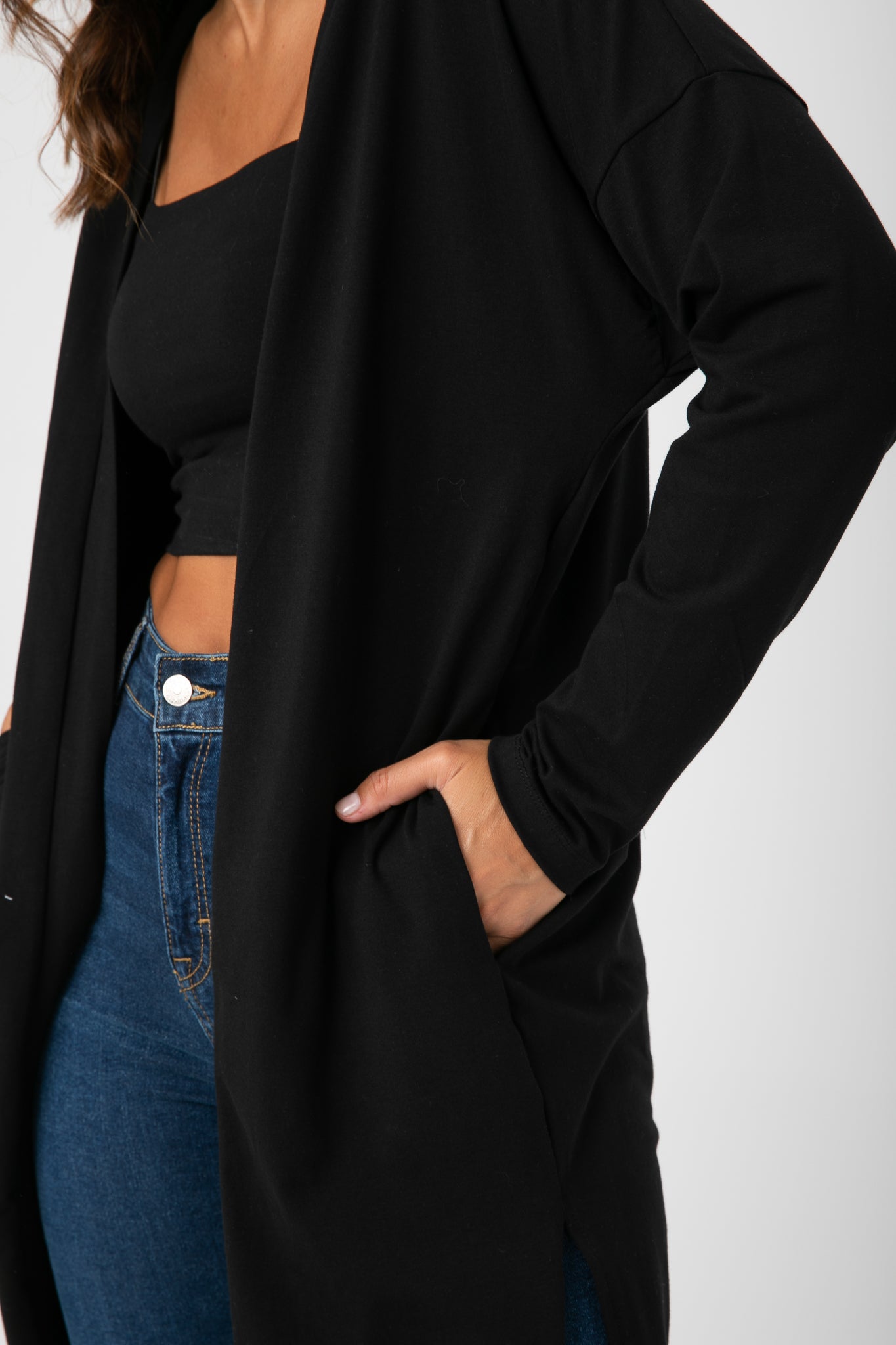 OPEN FRONT PLAIN CARDIGAN S24W276