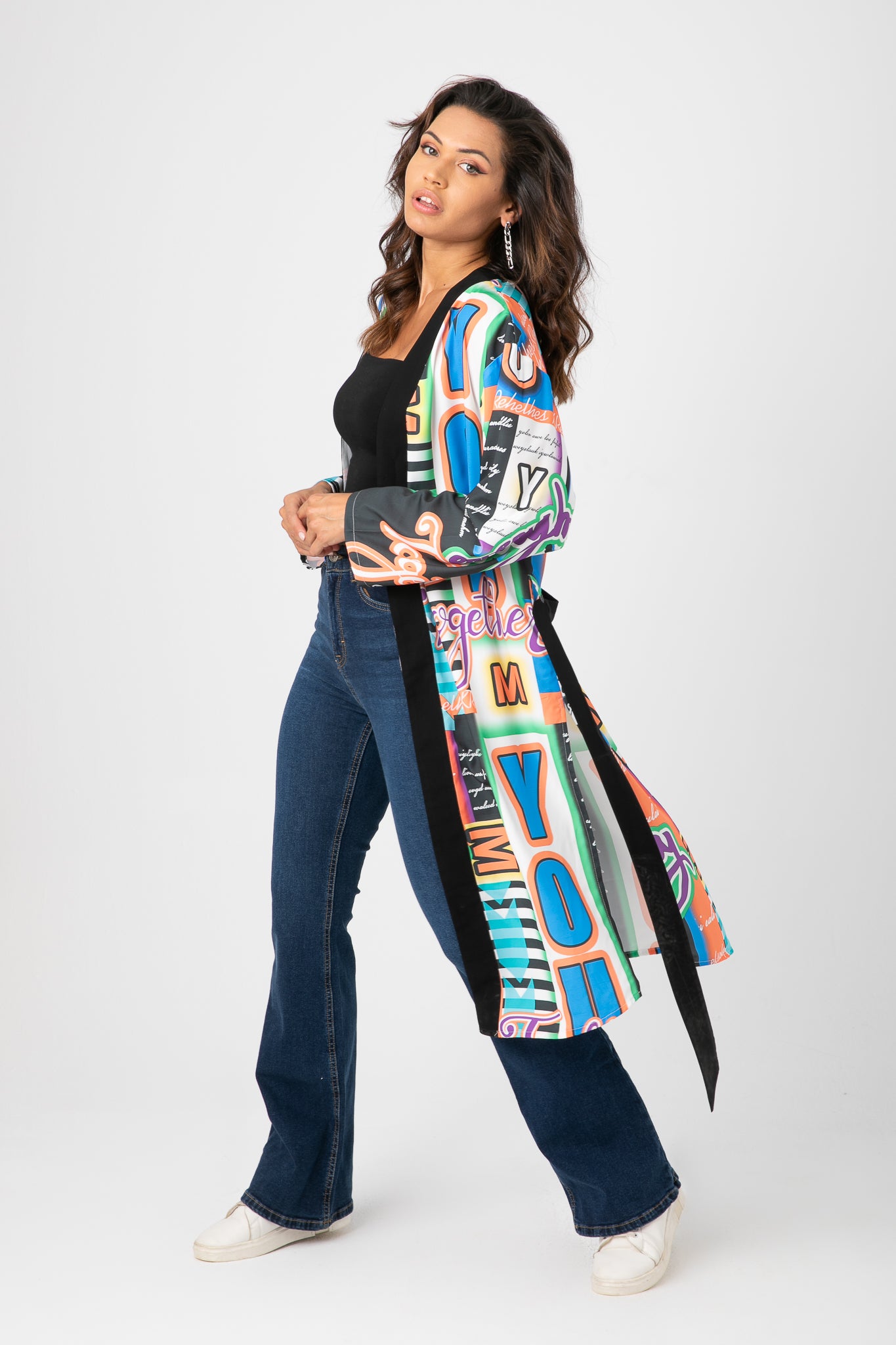 PRINTED BOARDER CARDIGAN S23W280