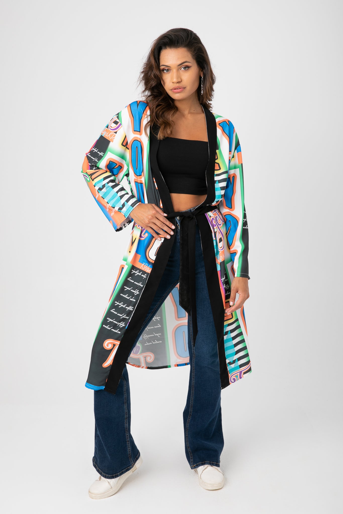 PRINTED BOARDER CARDIGAN S23W280