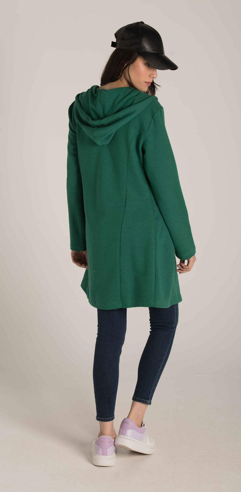 PLAIN FRONT ZIP HOODIE DRESS W23W573 W23W573