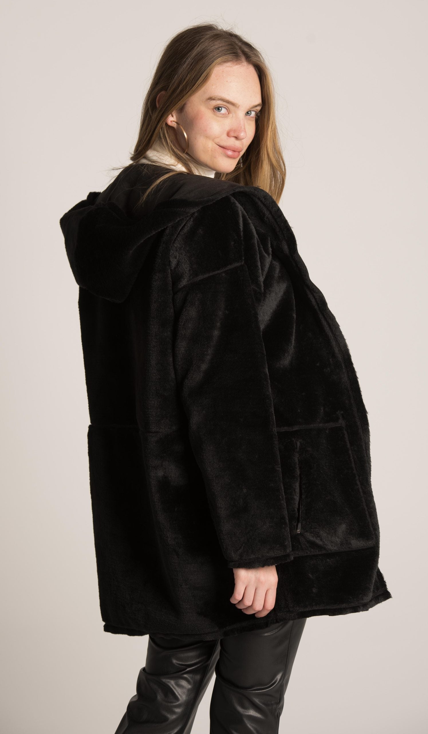 DOUBLE FACE SUEDE & FUR JACKE W23W777