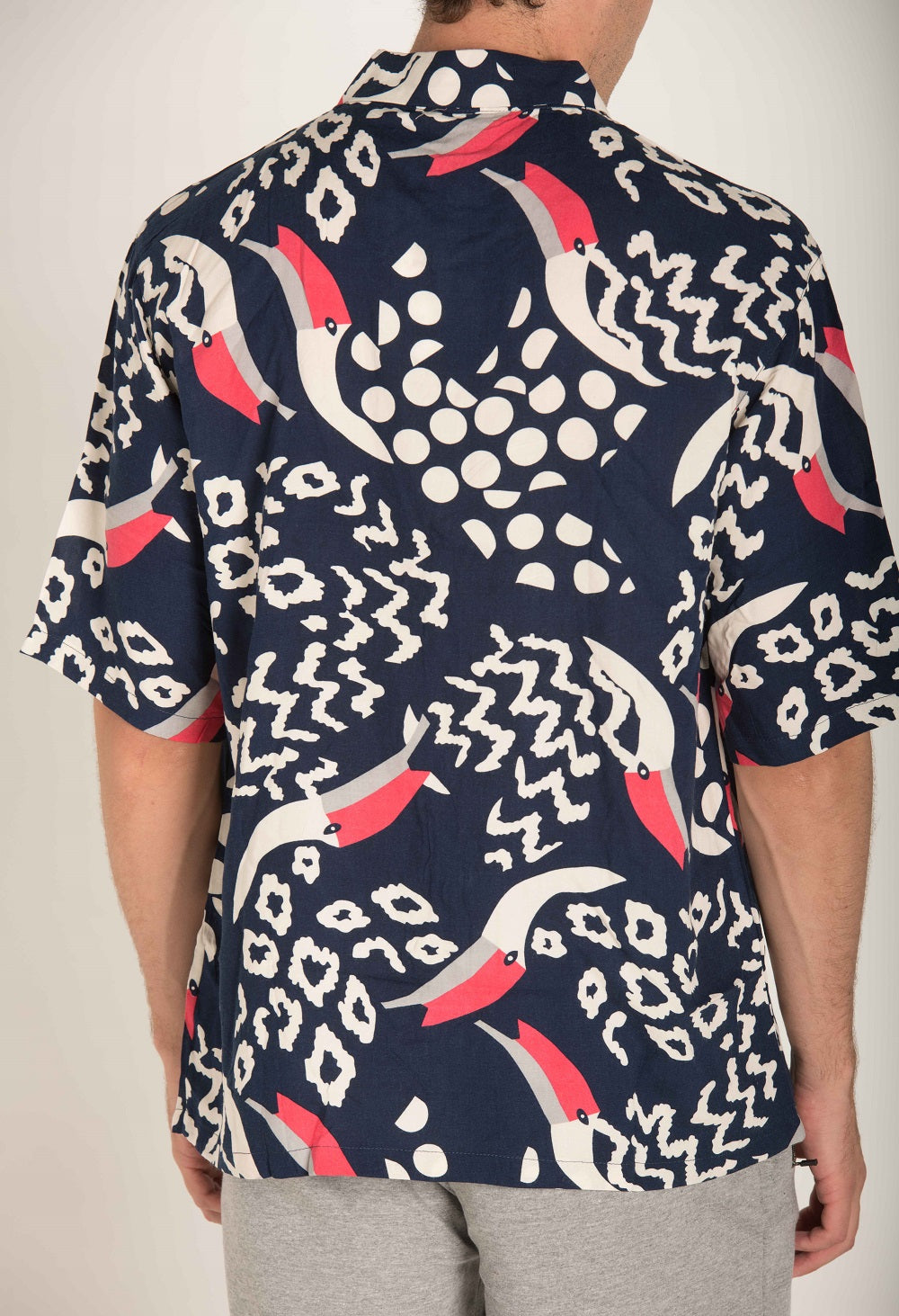 NAVY SHIRT WITH ALLOVER PRINT S23M576