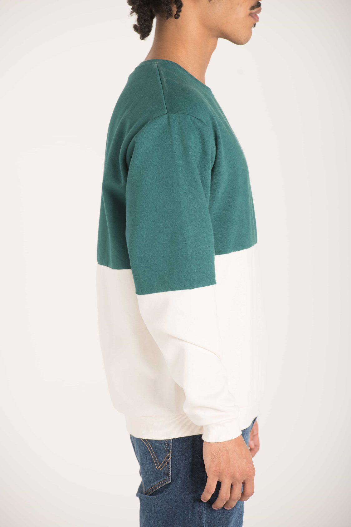 TWO COLOR CREW NECK SWEATSHIRT W23M016