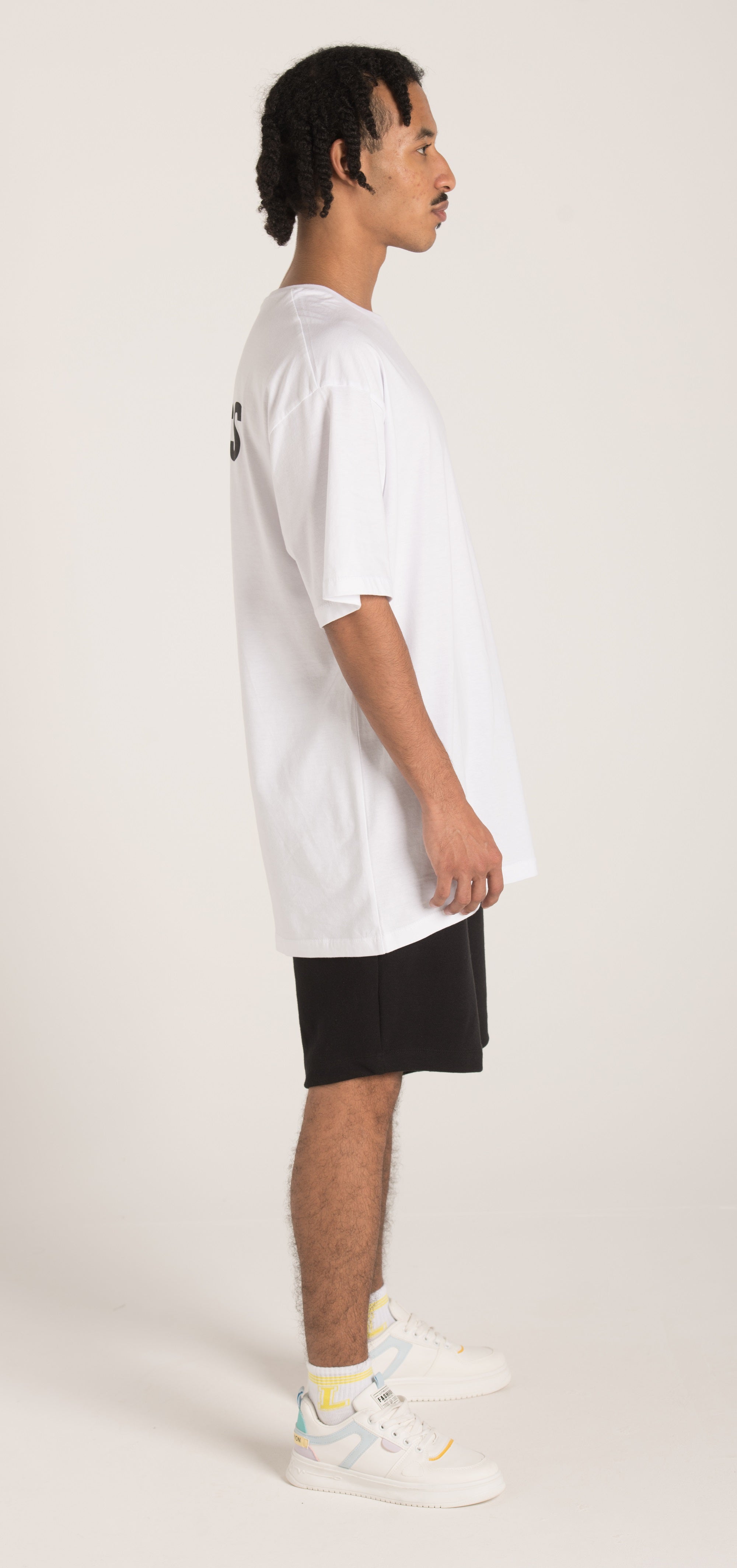 WHITE T-SHIRT WITH BLACK PRIN S24M484