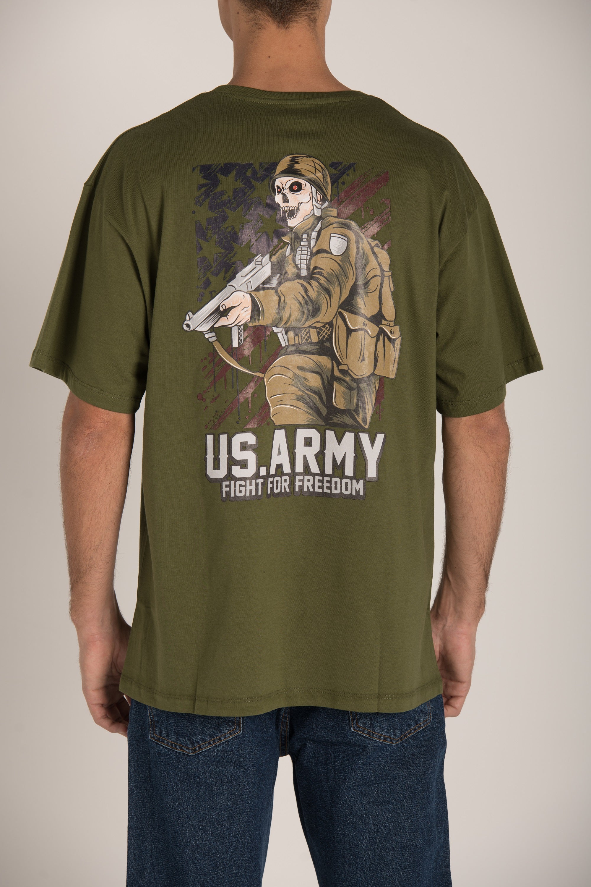 MILITARY SKULL CUSTOM  T-SHIRT S24M490