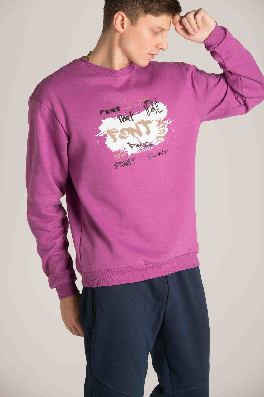 SWEATSHIRTWITH CONTERSTE PRIN W23M052