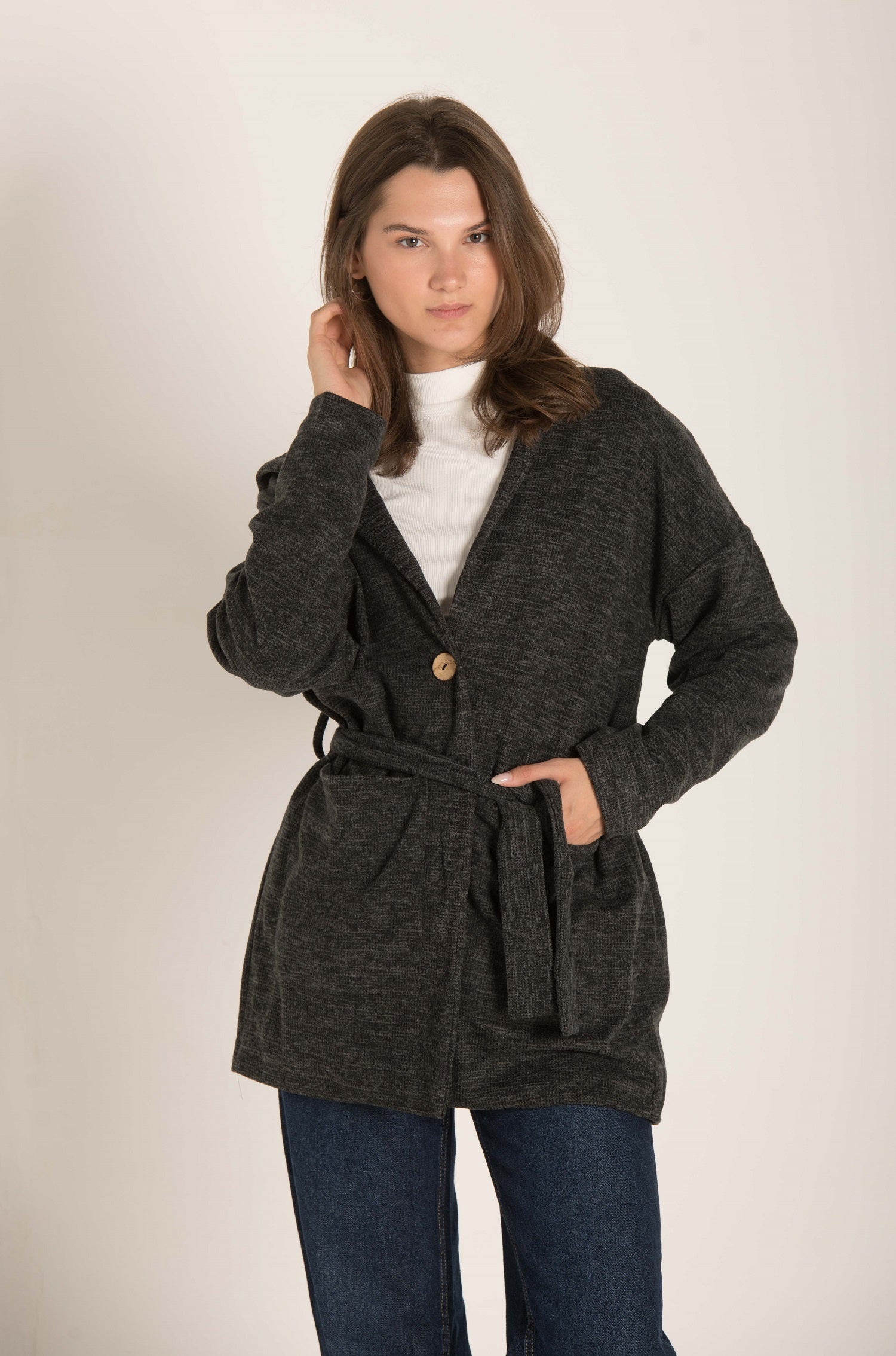 Hooded Coat With Pocket W23WJK347