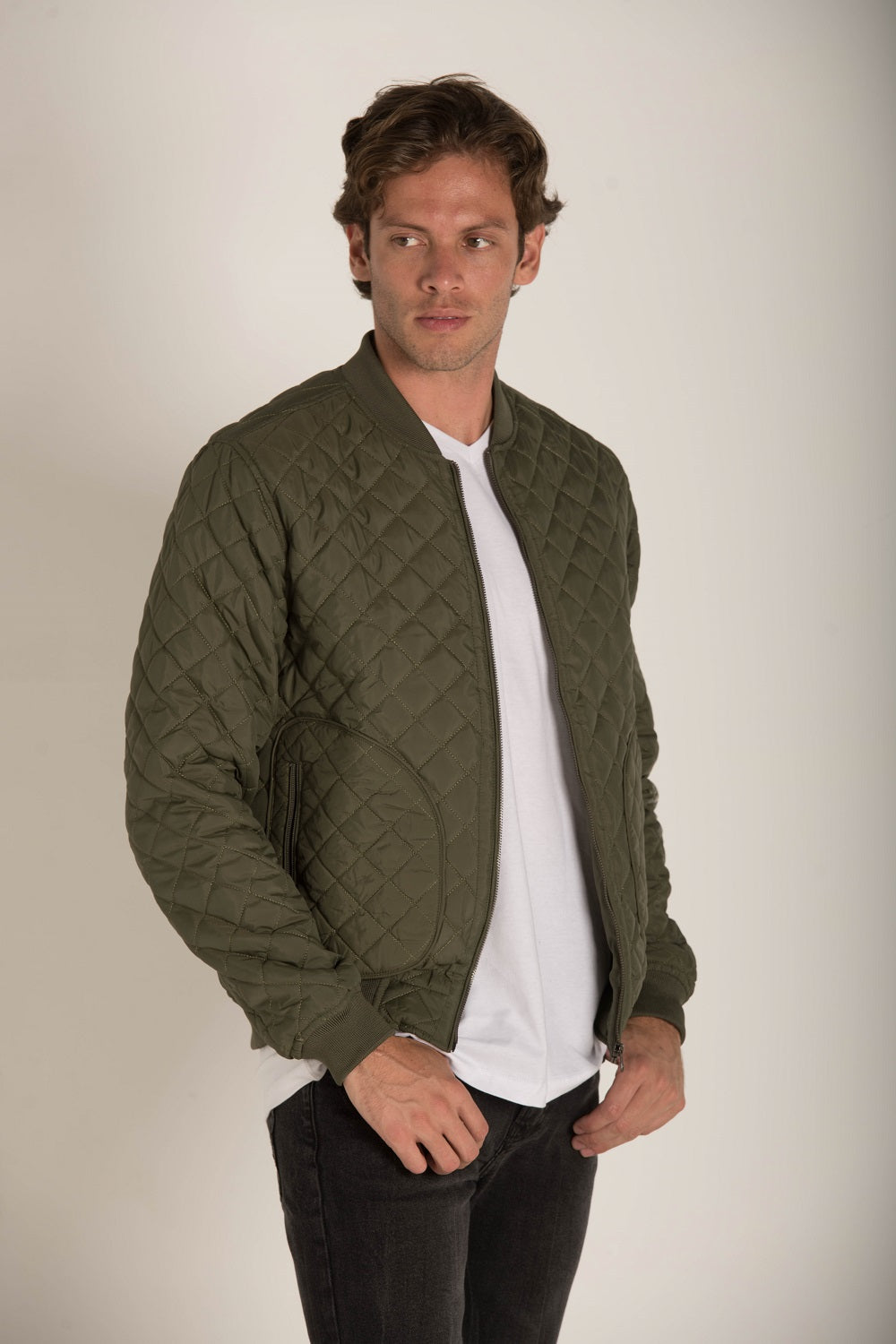 Front Zip Bomber Jacket W23MJK003