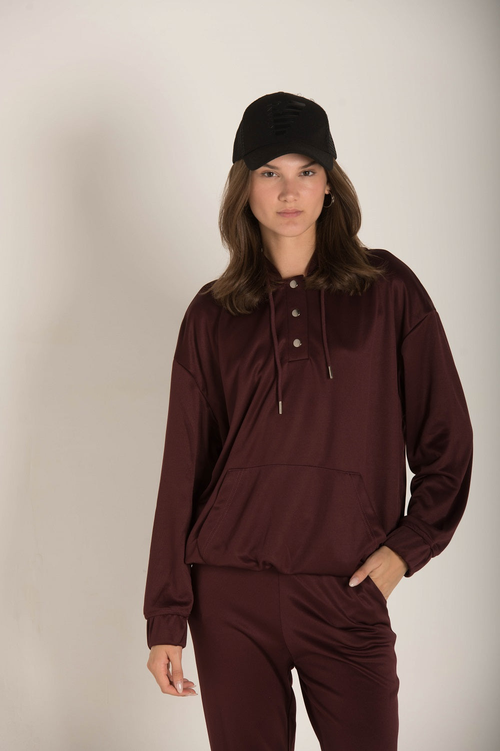 DROP SHOULDER PLAIN HOODIE W23WSW621