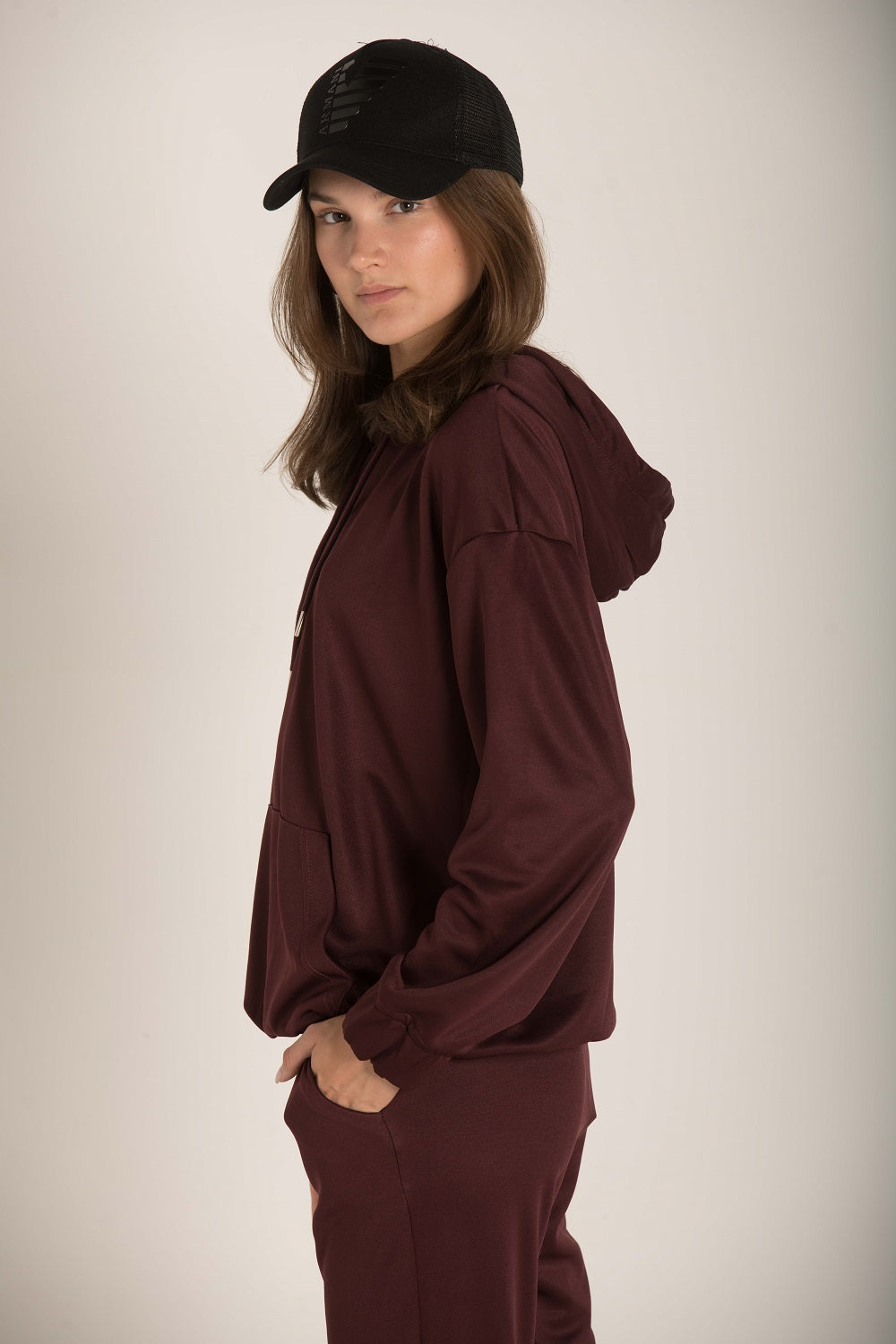 DROP SHOULDER PLAIN HOODIE W23WSW621