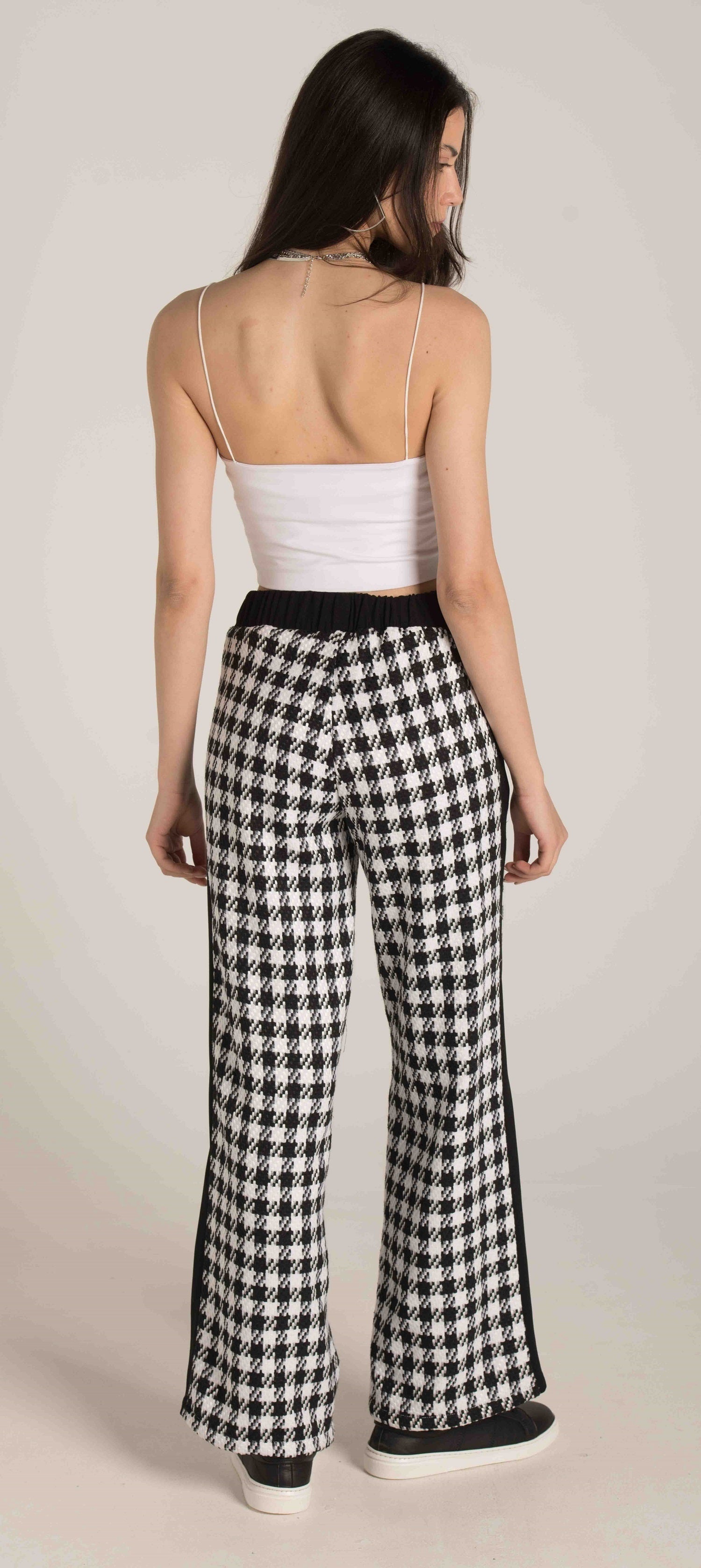 BLACK & WHITE WIDE LEG PANTS W23WPT753