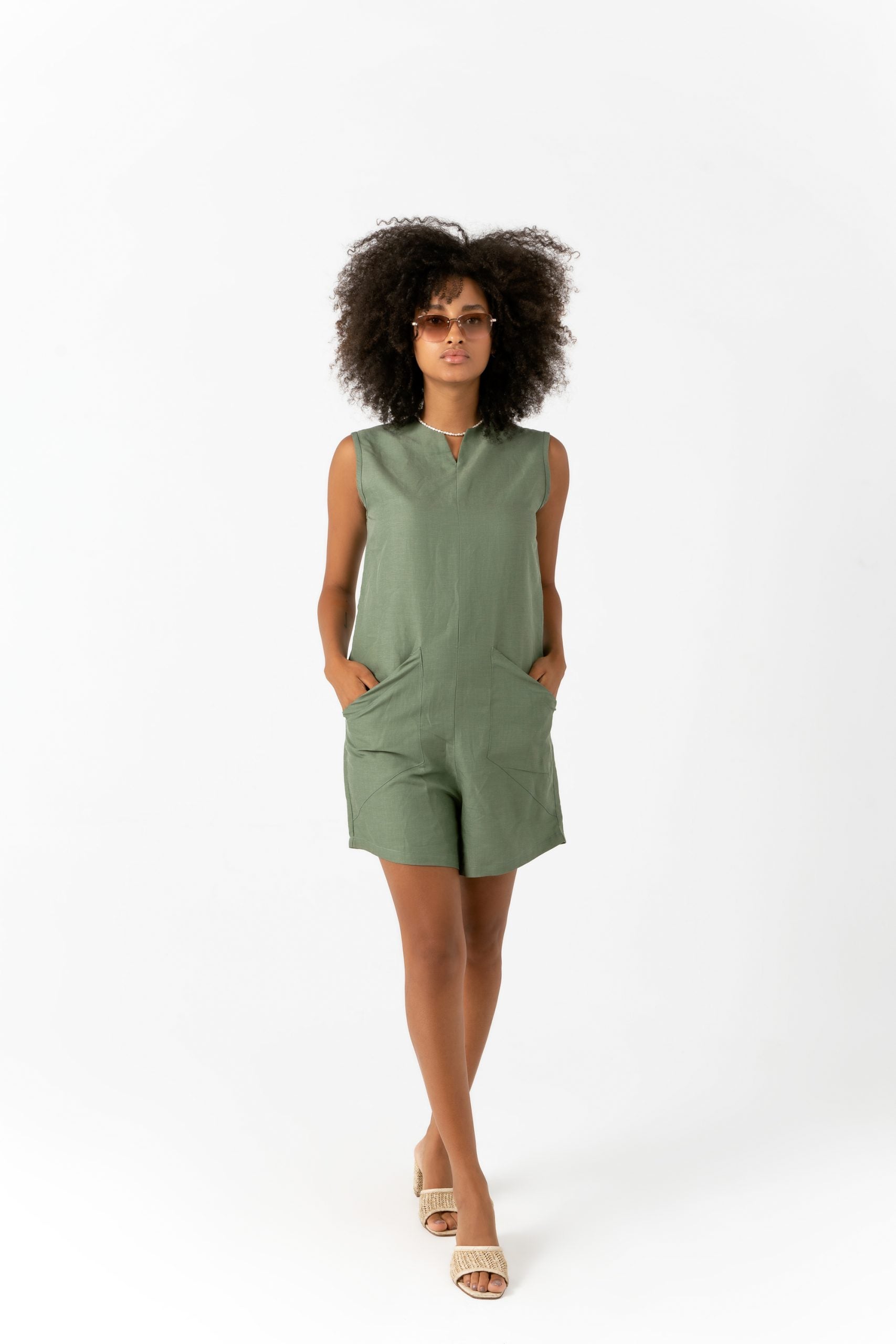 PATCHED POCKET PLAIN JUMPSUIT S23W209