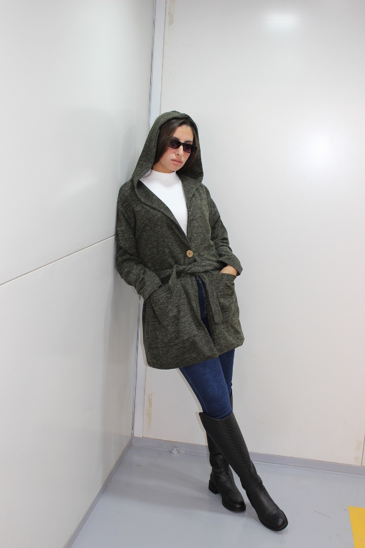 Hooded Coat With Pocket W23WJK347