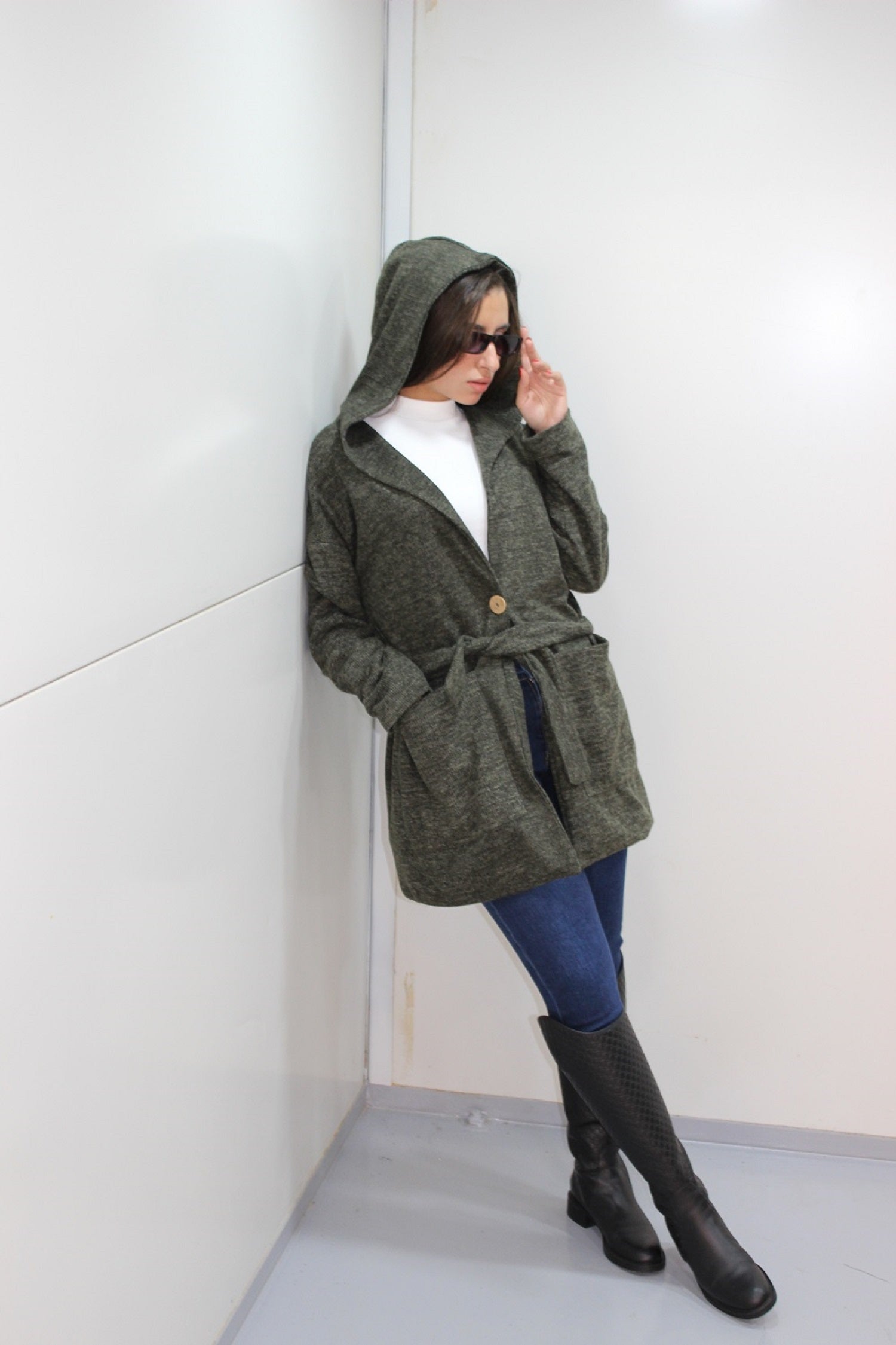 Hooded Coat With Pocket W23WJK347